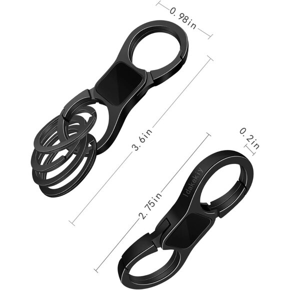 🆕Men Black Quick Release Spring Heavy Duty Car Keychain Organizer Multiple Belt - Picture 3 of 6